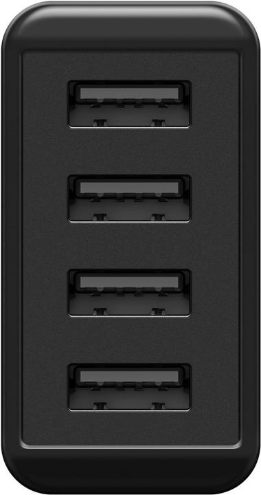 Produktbild Goobay 4-fach USB-Ladegerät, mehrfach USB-Ladegerät, 30W, lädt bis zu 4 Geräte gleichzeitig, schwarz (30 W)