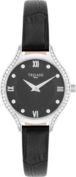 Trilani Damen Quarzuhr Echtleder Schwarz - 30494 (Analoguhr, 26 mm)