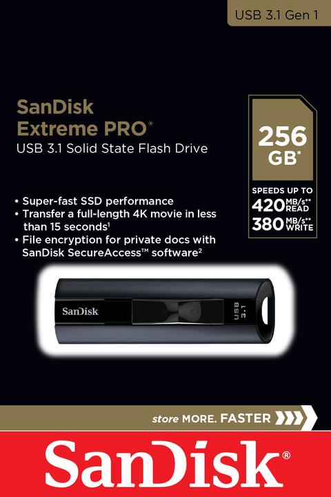 Actual product image SanDisk Extreme PRO (256 GB, USB-A)
