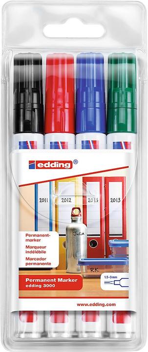 Image du produit Edding 3000 (Multicolore, 3 mm, 4 x)