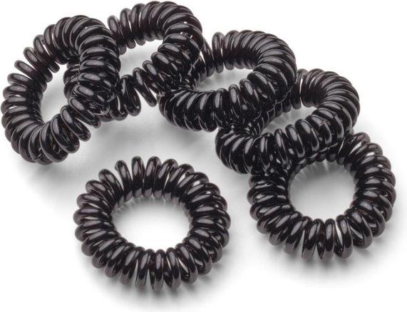 Trisa Spiral-Haargummis dünn 3cm schwarz 6 Stk. (Haargummi)