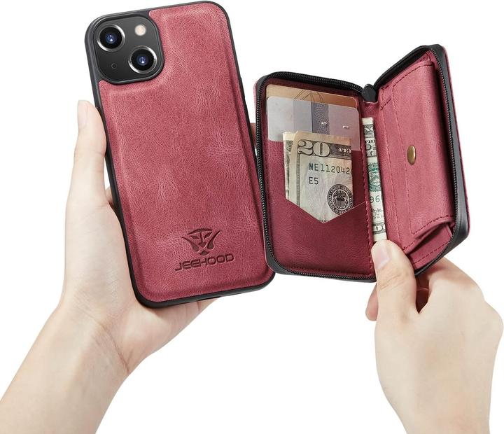 Actual product image Cover-Discount iPhone 14 Plus - Case with Credit Cards Case red (Apple iPhone 14 Plus)
