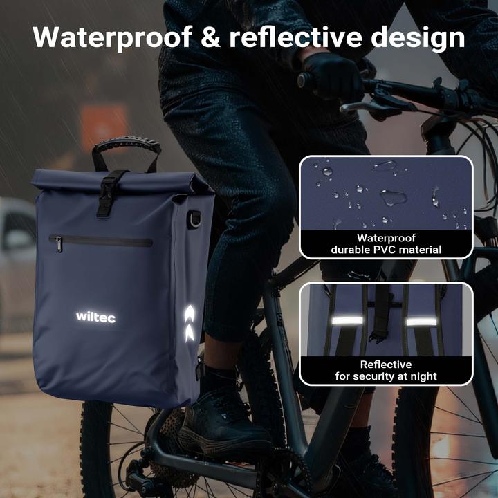 Produktbild Wiltec Gepäckträgertasche gelb 25l Fahrradtasche Rucksack Gepäcktasche (25 l, Gepäckträgertasche)