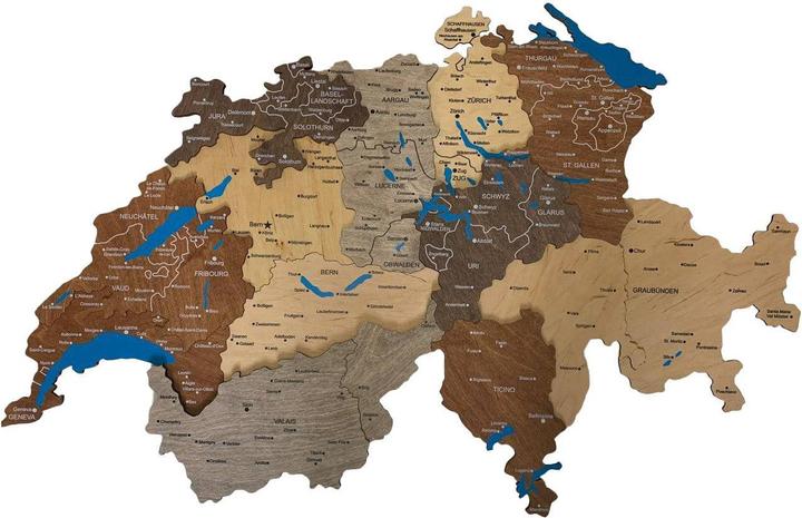 Produktbild Enjoy The Wood Schweiz - 3D Karte (150 x 90 cm)