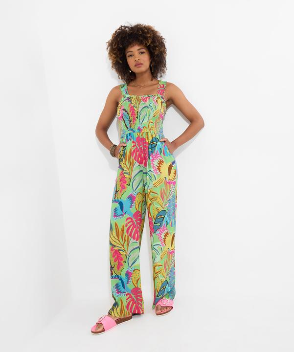 Actual product image Joe Browns Tropical Print Shirred Bodice Jumpsuit (38)