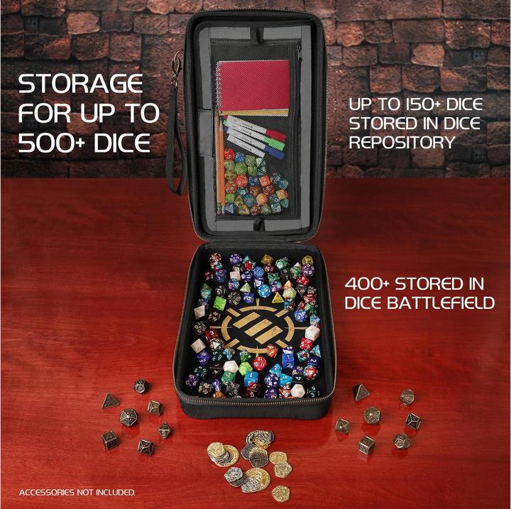 Produktbild Enhance Tabletop RPGs Community Dice Organizer Case & XL Rolling Tray Black