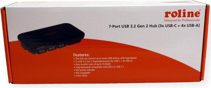 Produktbild Roline USB 3.2 Gen 2 Hub, 7-fach (3x Typ C + 4x Typ A) (USB-C, 7 Ports)