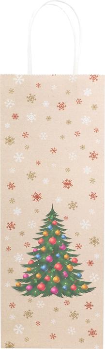 Produktbild Idena Flaschentasche Weihnachten Tannenbaum mehrfarbig 12x9x36cm (Geschenktüte)