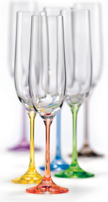 Bohemia Crystal Flutes / Bicchieri da champagne Rainbow (19 cl, 6 Occhiali, Bicchieri da champagne)