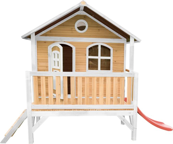 Axi Stef Playhouse marrone/bianco con scivolo rosso