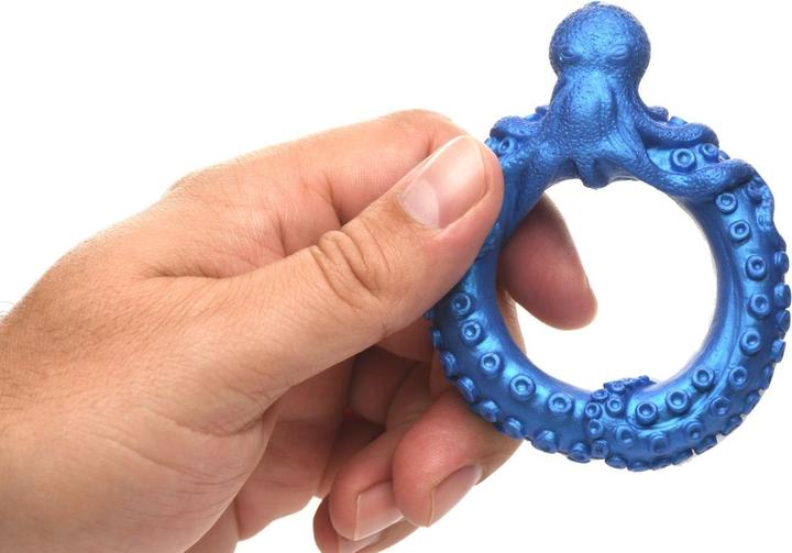 Actual product image Frisky Poseidon's Octo-Ring - Silicone Cock Ring - Blue (4 cm)