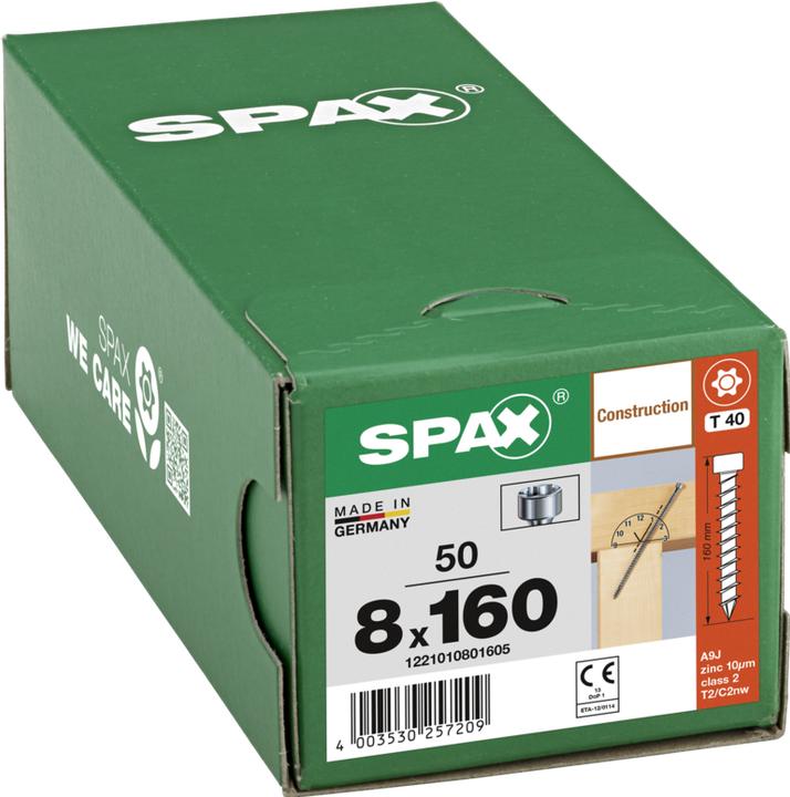 Actual product image Spax Cheese head screw WIROX full thread T-Star Plus Ø 8x160 mm (50 pieces) (50 Screws per piece)
