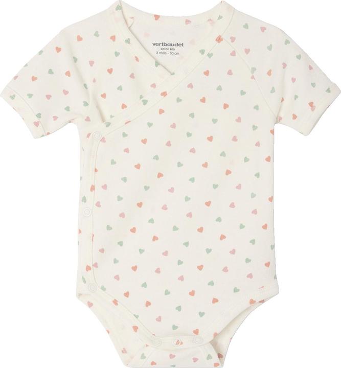 Produktbild Vertbaudet Bio-Kollektion: 3er-Pack Baby Wickelbodys mit kurzen Ärmeln PETIT COEUR (62)