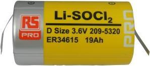Produktbild Rs Pro ER34615 Tag Lithium Thionylchlorid D Batterie, 3.6V (1 Stk., D, 19000 mAh)