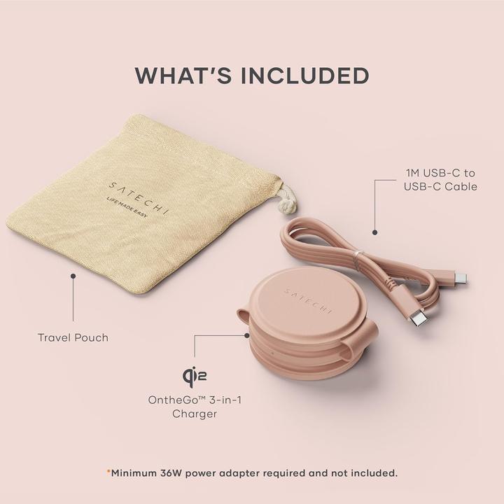 Actual product image Satechi OntheGo 3-in-1 Wireless Charger mit Qi2 (15 W)