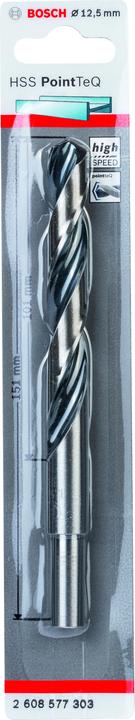 Actual product image Bosch Professional Zubehör Metal twist drill HSS PointTeQ, DIN 338, with reduced shank, 12.5 mm (12.5 mm)