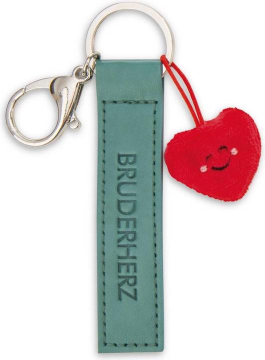 Magni NICI Schlüsselanhänger Bruderherz Kunstlederband mit Herz grün 10cm