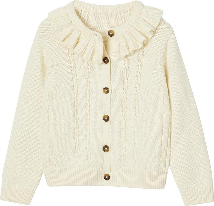 Vertbaudet Mädchen Strickjacke mit Zierkragen (116)