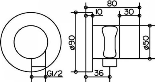Produktbild Keuco 2-Wege-Umstellventil IXMO DN 15 UP m Gri IXMO Pure Ros rd vc Rosette rund verchromt