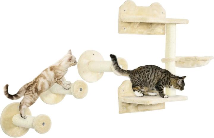 Image du produit PawHut Mur d'escalade (73 cm, Beige+Blanc crème)