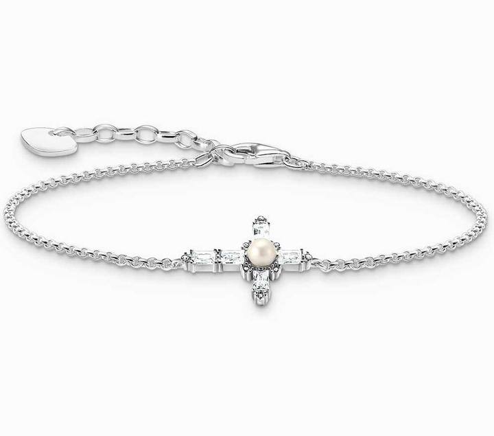Immagine prodotto Thomas Sabo Bracciale Cross Romance (19 cm, Perla coltivata in acqua dolce, Argento 925)