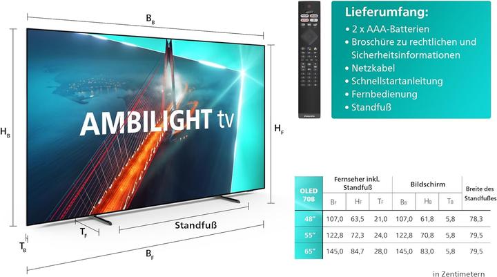 Immagine prodotto Philips 55OLED708/12 (55", OLED, 4K, 2023)
