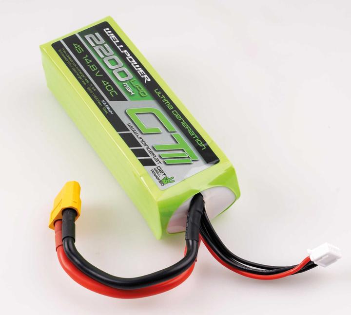 Produktbild Wellpower LIPO AKKU ULTIMA GT II 2200 mAh / 14,8 Volt 4S 40/80C CH5/8 XT-60 (14.80 V, 2200 mAh)