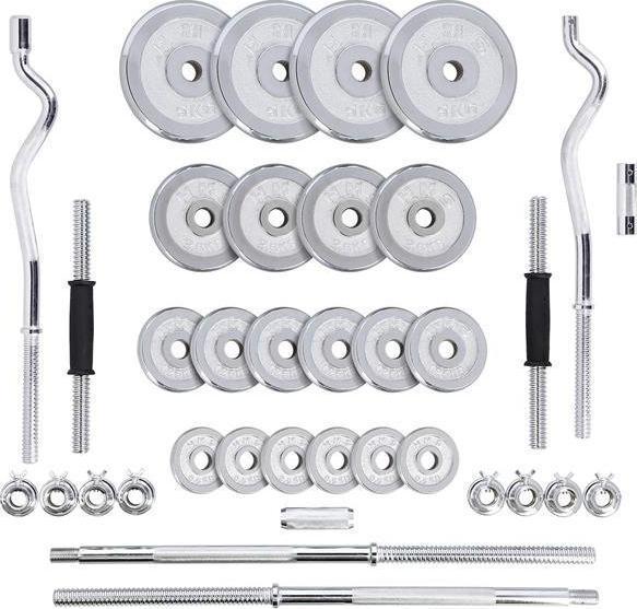 Produktbild HMS Stc55 Sztangielki-Sztanga Prosta I łamana W Walizce Chrom 55kg