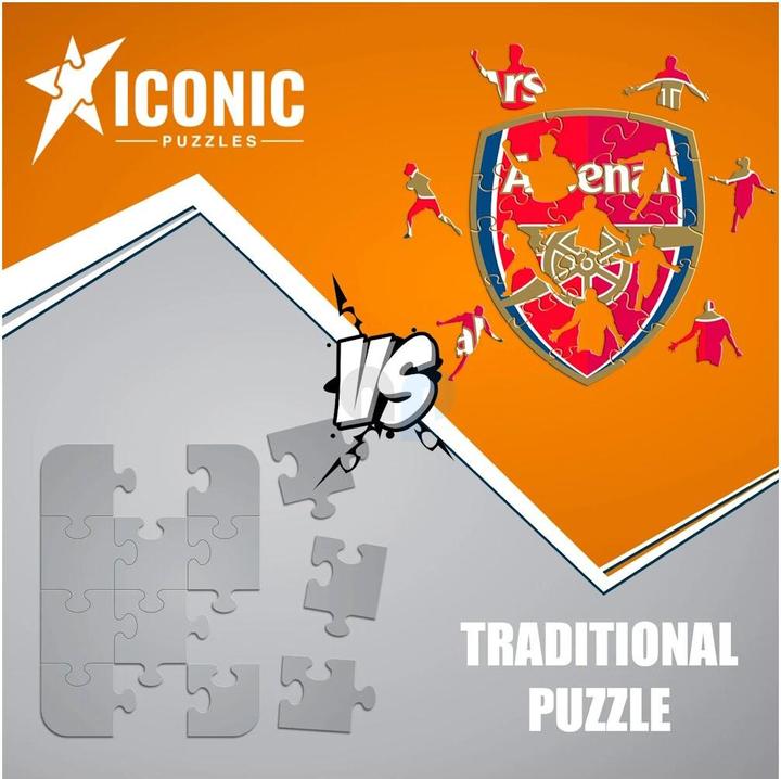 Actual product image Iconic Arsenal FC - Logo - Wooden Puzzle Size M (270 pieces) (270 pieces)