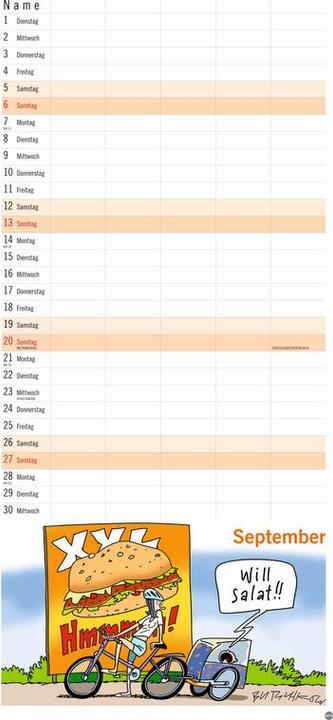 Actual product image Heye Familienplaner (21 x 45 cm, Hardcover, German)