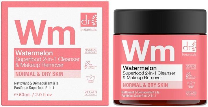 Actual product image Dr Botanicals WATERMELON SUPERFOOD 2-in-1 cleanser & makeup remover 60 ml (Make-up remover, 60 ml)