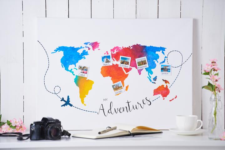 Produktbild VBS Schablone "Weltkarte lets go travel", A3