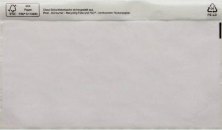 Actual product image No Name Document pouch DIN long 240 x 140 mm (W x H) LDPE, recycled 250 pcs/pack (DL)