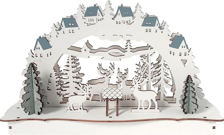 Actual product image HTI-Living Leuchtbogen Weiss/Grau Rehe an der Futterkrippe