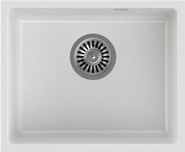 Steiner ALEC 40 Steingran white, bottom sink (Evier encastré, 37.50 cm, 46 cm)