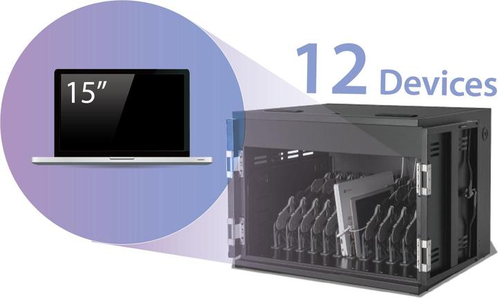 Produktbild AVerMedia X12 intelligenter Ladeschrank unterstützt bis zu 12 Geräte Laptops Chromebooks Tablets bis zu 3