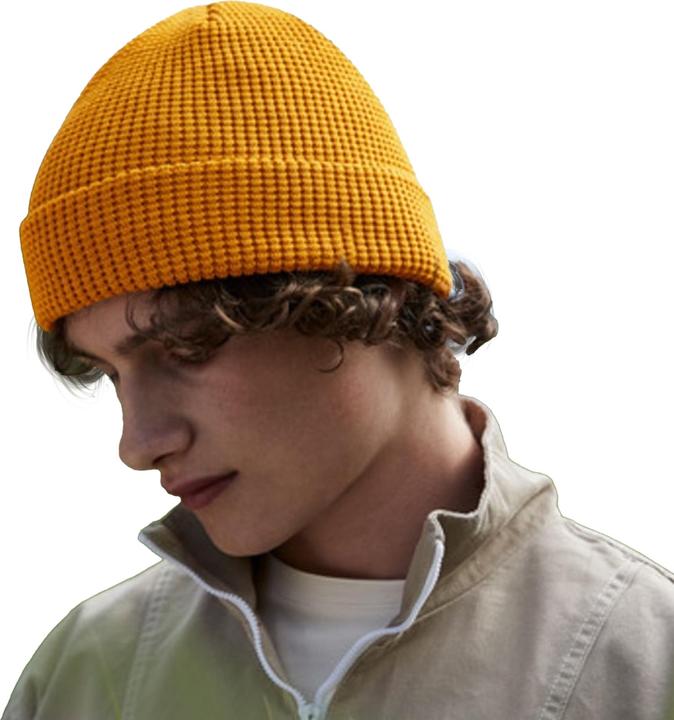 Actual product image Beechfield Cuffed Organic Cotton Waffle Beanie (One size)