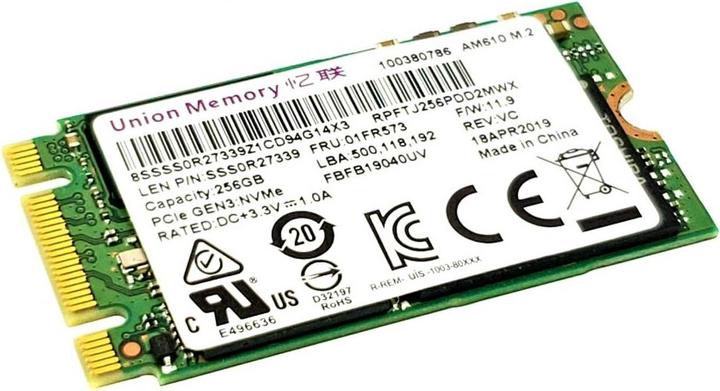 Image du produit Lenovo Toshiba BG3 256G M.2 2242 PCIe KBG30ZMT256G SSD (256 Go, M.2 2242)