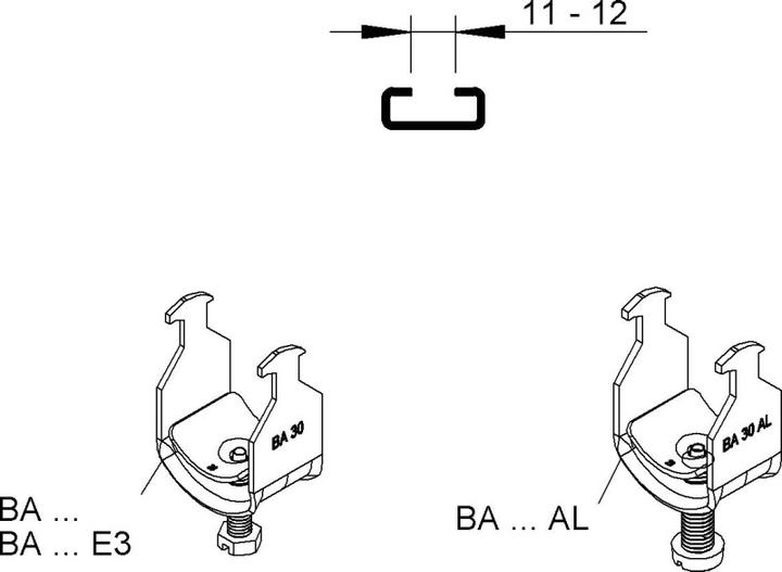Image du produit Niedax NIE BA 26 AL Collier de serrage pour pied de marteau, pour 1 câble D 22-26 mm Aluminium