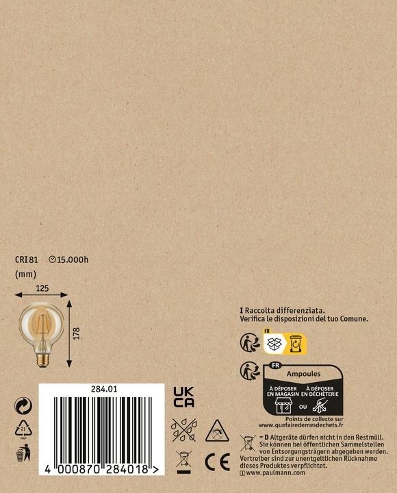 Actual product image Paulmann 1879 Filament Globe (E27, 2.50 W, 170 lm, 1 x)