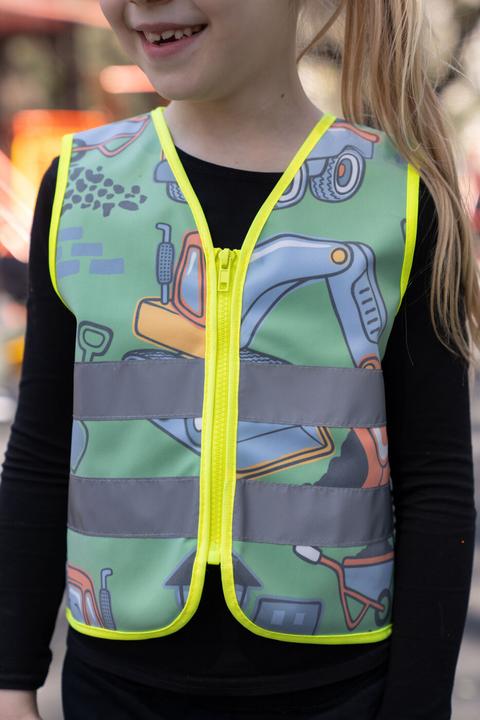 Produktbild Korntex Kinder Warnweste Working Heroes Hellgrün/Baustelle CO2 Neutral S EN 17353 ® ACTWORCON (S)