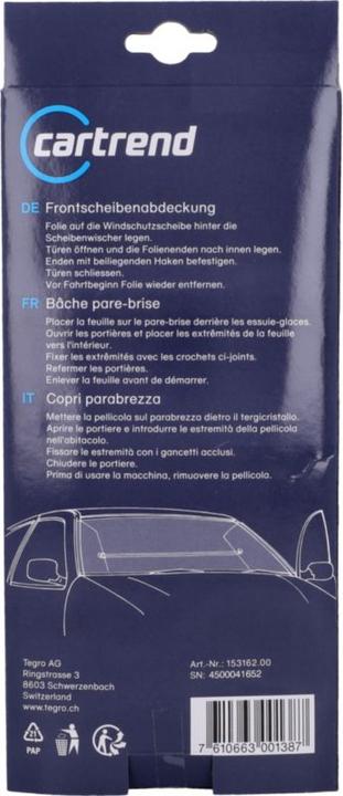 Actual product image Cartrend Front window cover