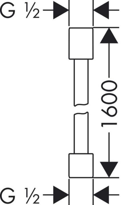 Produktbild hansgrohe Brauseschlauch AXOR STARCK DN 15, Metalleffekt 1600mm, chrom (160 cm)