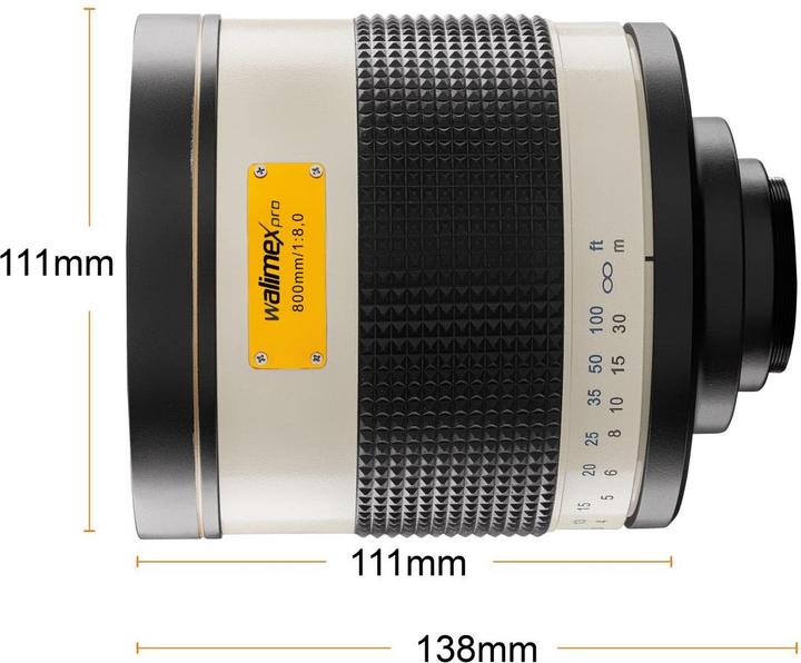 Produktbild Walimex 800mm f/8.0 DSLR Spiegel, Canon EF (Canon EF, Vollformat, APS-C / DX)