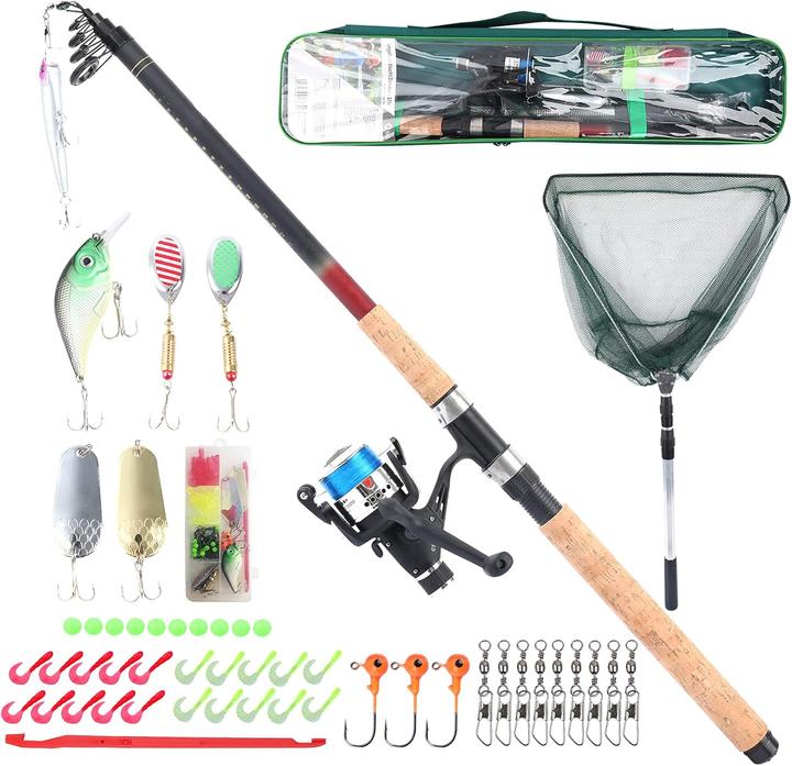 Q-Tac Angelset für Kinder (Teleskoprute, Angelset, 270 cm)