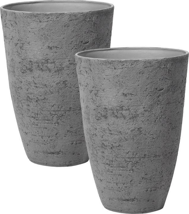Produktbild Beliani Blumenkübel 2er Set grau rund 51 x 51 x 71 cm CAMIA (51 cm)