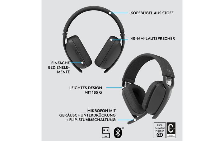 Actual product image Logitech Zone Vibe 125 (Wireless, USB-A)