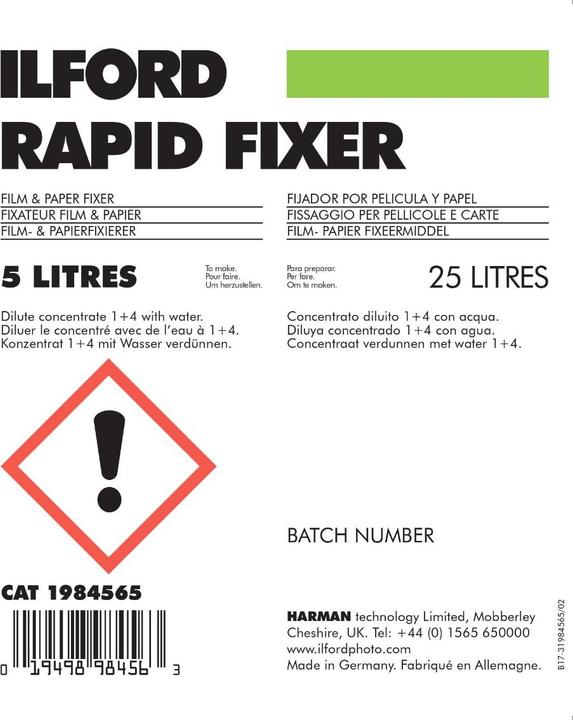 Actual product image Ilford Rapid Fixer (Fixing bath)