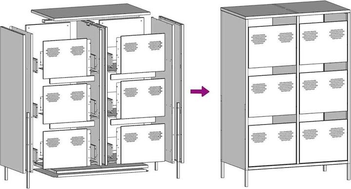 Actual product image VidaXL Highboard (68 x 39 x 101.5 cm)