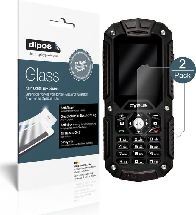 Produktbild Dipos Displayschutz Anti-Shock (2 Stück, Cyrus CM6)
